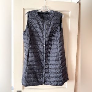 Black Long Down Vest